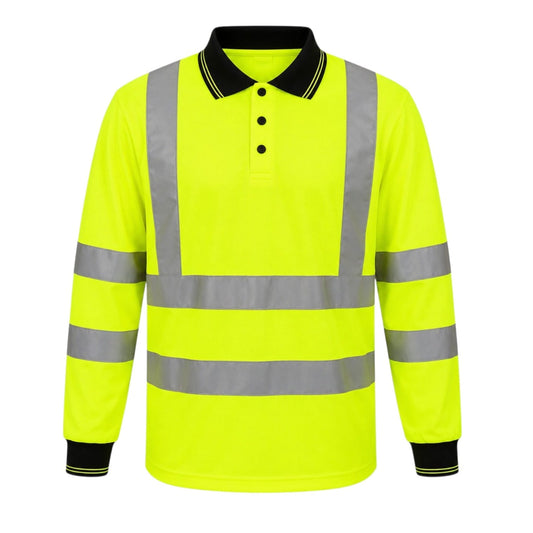 Hi-Viz Reflective Long Sleeve Golf Shirt